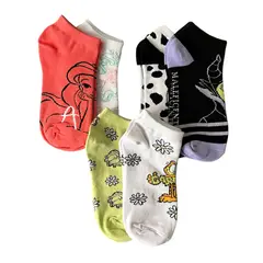 GENERICO - Medias calcetines mujer x 6 pares garfield, villanas