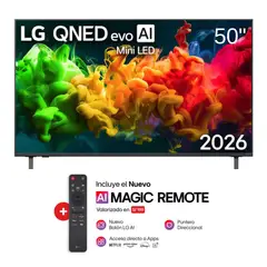 LG - Televisor 50" AI QNED evo Mini LED 4K Smart TV 50QNED80BSG - 2026