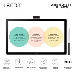 Wacom - Tableta Gráfica One 14 con pantalla (DTC141W0)
