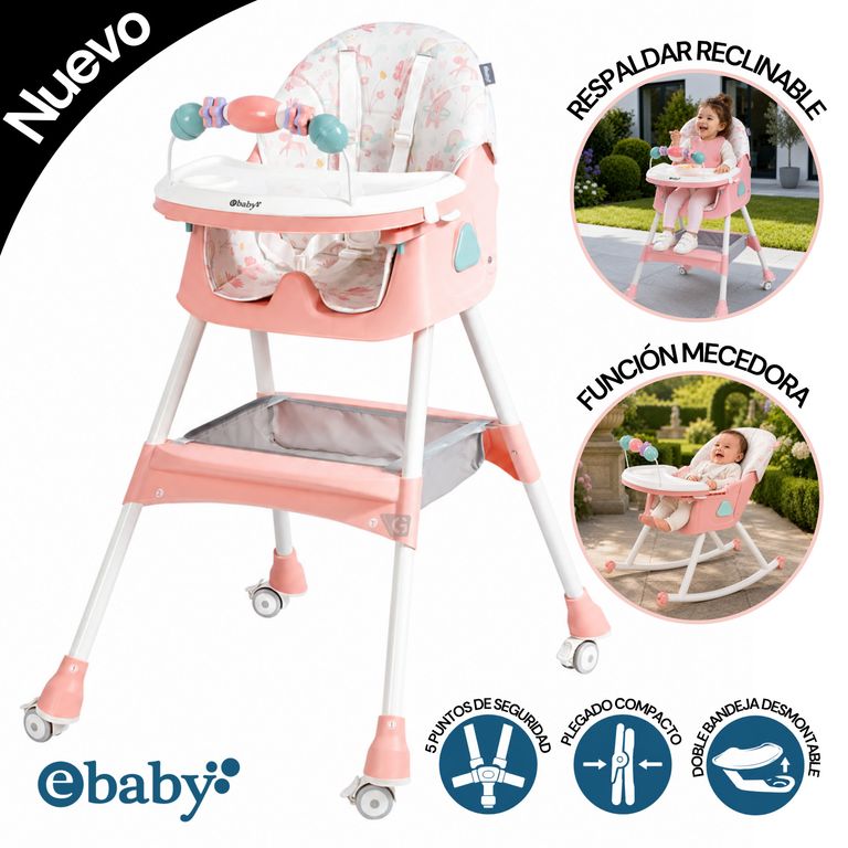 Silla de Comer con Mecedora DALI Rosado 633-1