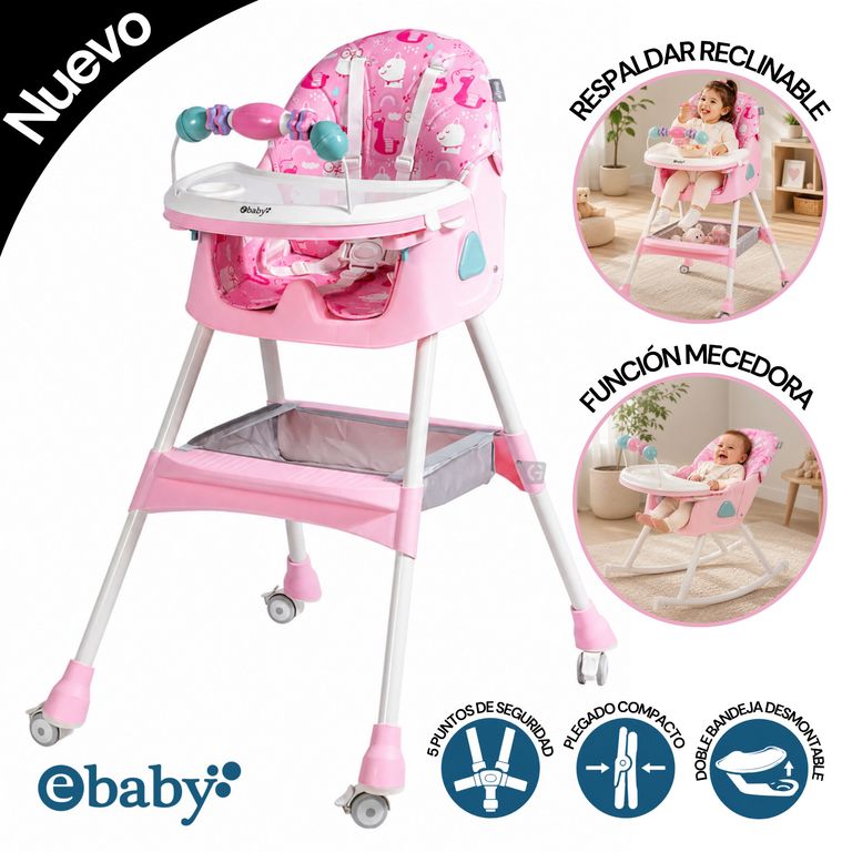 Silla de Comer con Mecedora DALI Fucsia 633-1