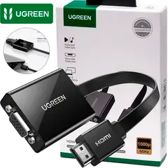 UGREEN - Adaptador HDMI a VGA 1080p 60Hz Audio 3.5mm y Puerto Micro-USB