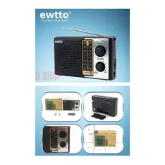 EWTTO - Radio Solo a Pila AM FM  2 Bandas Portátil