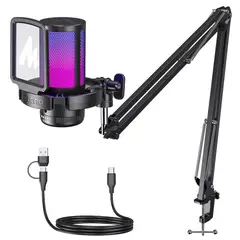 MAONO - Microfono DGM20 Grabación Streaming RGB USB