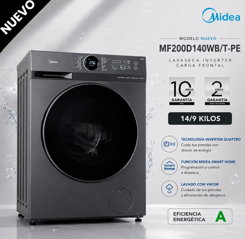 MF200D140WBT-PE - Lavaseca Inverter Carga Frontal Titanium 14Kg 9Kg