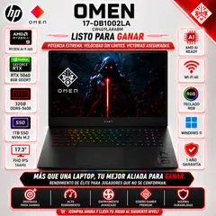 HP - Laptop OMEN 17-DB1002LA AMD Ryzen AI 9 365 32GB DDR5 1TB SSD RTX 5060 8GB 17.3″ FHD 144Hz