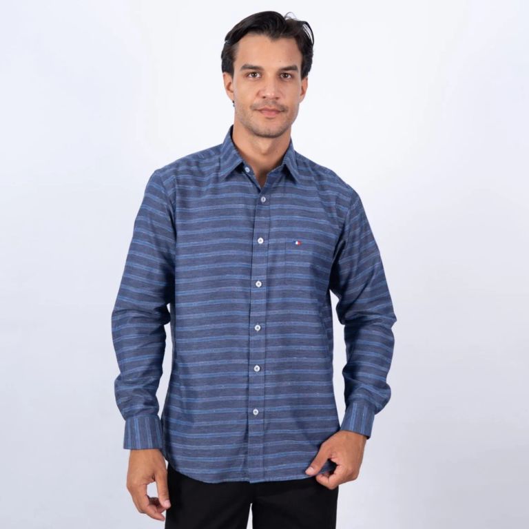 CAMISA ML ETQ AZUL PC-63617CA