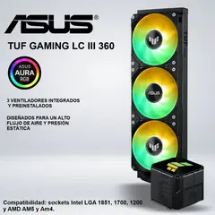 ASUS - SISTEMA DE ENFRIAMIENTO LIQUIDO TUF GAMING LC III 360 ARGB LCD BLACK