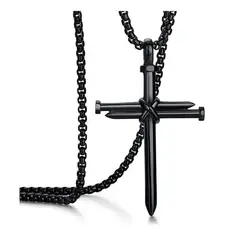 GENERICO - Collar Negro de Clavos Entrelazados Estilo Urbano con Carácter