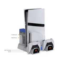 DOBE - Base Refrigeración y Carga PS5 PS5 Slim y PS5 Pro TP5-3532D-White