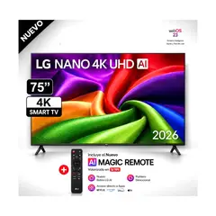 LG - Televisor Nano UHD 4K AI Smart TV WebOS 75 75NU800BPSB