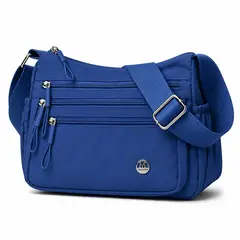 KELLER - Morral para Mujer con Correa Ajustable Y Múltiples Bolsillos Azul BP3