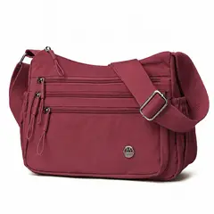 KELLER - Morral para Mujer con Correa Ajustable Y Múltiples Bolsillos Guinda BP3