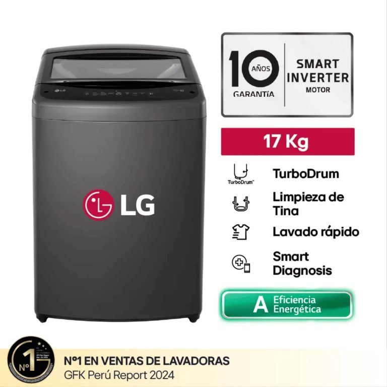 Lavadora 17 Kilos Carga Superior Turbo Drum Negro Claro WT17BVTB (Nuevo Modelo)