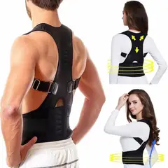 GENERICO - Corrector de Postura Soporte Lumbar Ajustable Espalda y Hombros Unisex L