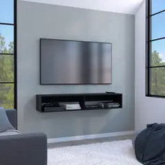 TUHOME - Panel TV 60 R-150 Flotante Wengue 26.5X150X32 Cm