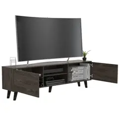TUHOME - Rack TV 70 Cincinatti 2 Puertas Coñac