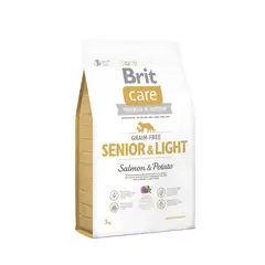 BRIT - CARE GRAIN FREE SENIOR & LIGHT 3 KG PERROS SALMON Y PAPA