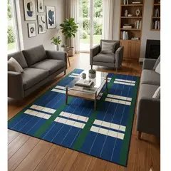 GENERICO - Alfombra rectangular para sala de 240cm x 160cm - Azul