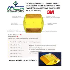 3M - TACHAS REFLECTANTES OJOS DE GATO O MARCADORES VIALES PARA PAVIMENTOS 30UND AMARILLO