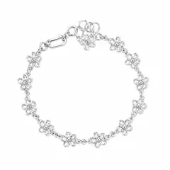 GENERICO - Pulsera Flores de Plata 925 para Mujer - Diseño Delicado y Elegante - Ajustable