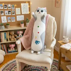 GENERICO - Peluche Alargado para Dormir o Almohada Gato