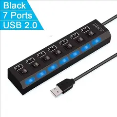 OEM - Adaptador USB 2.0 Con Interruptor De 7 Puertos