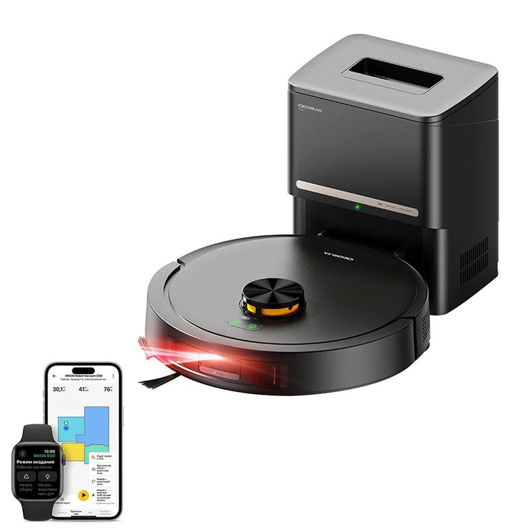 Aspiradora Robot Inteligente DEM-S30 Negro con Estación de Vaciado Automático
