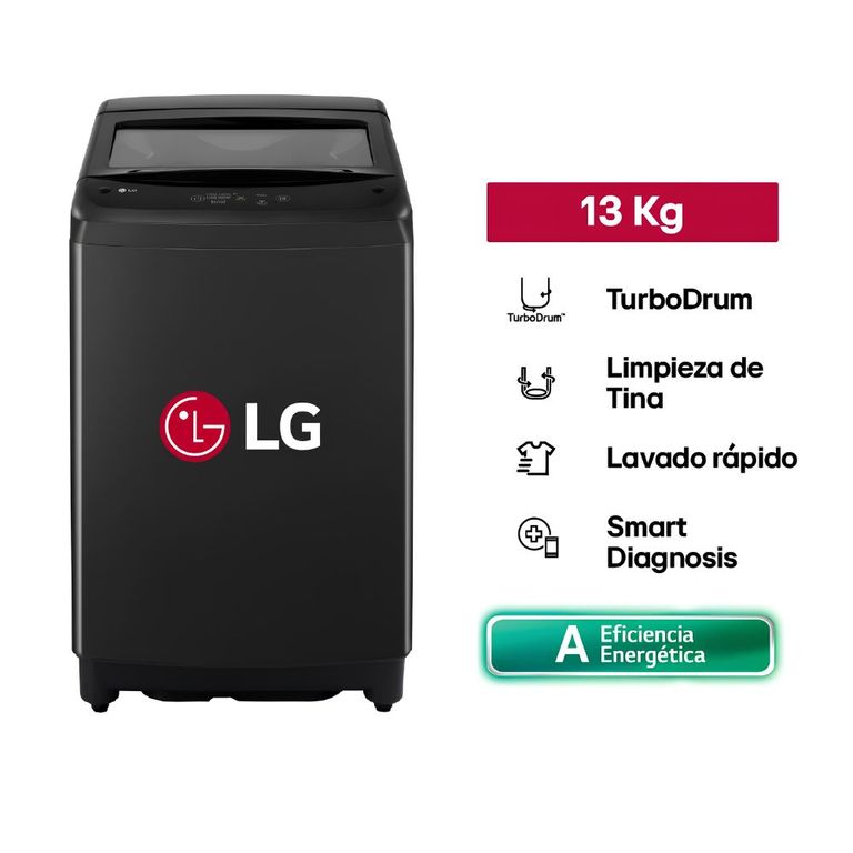 LAVADORA 13KG CARGA SUPERIOR TURBODRUM WT13OBVTB - Onyx Negro