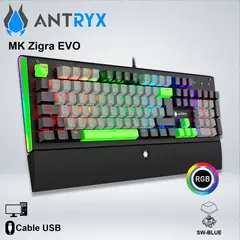 ANTRYX - TECLADO GAMER MK ZIGRA EVO RGB SW-BLUE MECANICO