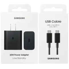 SAMSUNG - ADAPTADOR DE 60W GAN PARA S26 ULTRA + CABLE 1.8M 5A ORIGINAL - NEGRO