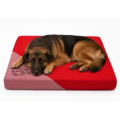 GENERICO - CAMA TIPO COLCHON PARA PERRO ORTOPEDICA EXTRA GRANDE 97x73cm ROJO