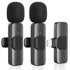 GENERICO - Micrófono Inalámbrico Para Celular Iphone Lightning Solapero Doble