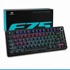 AULA - Teclado F75 Rainbow Cableado Inglés BLACK - RED SWITCH