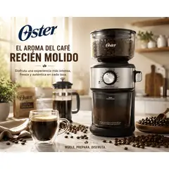 OSTER - Molinillo de Café BVSTBMH24 Automático de Muelas 18 Configuraciones de Molienda Tolva 227g