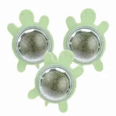 TRENDY TECH E I R L - Pack x3 Juguete para Gatos Bola de Catnip en Forma de Tortuga