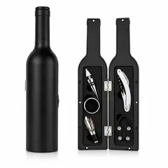GENERICO - Kit de Accesorios para Vino Premium 5 Piezas en Estuche Tipo Botella Regalo para Día del Padre