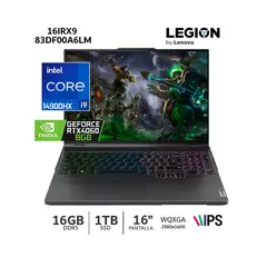 LENOVO - LEGION PRO 5 16IRX9 INTEL CORE I9-14900HX 16GB 1TB SSD 16'' WQXGA 8GB RTX 4060 WQXGA WIN 11