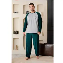 SOÑALIERE - Pijama Hombre Buzo Bonnie Verde Invierno