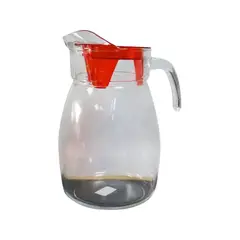 Ichimatsu - Jarra de vidrio con tapa de plástico roja Máncora 2.8 L