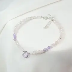 INTUERI - Pulsera Gotita Amatista y Cuarzo Rosa