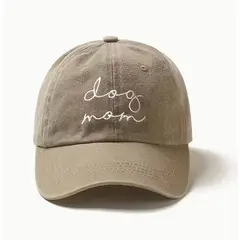 GENERICO - Gorra Bordada Dog Mom estilo vintage Caqui