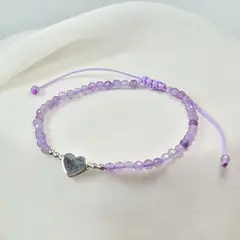 INTUERI - Pulsera Amatista Corazón plata