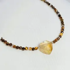 INTUERI - Pulsera Corazón Citrino y Ojo de tigre