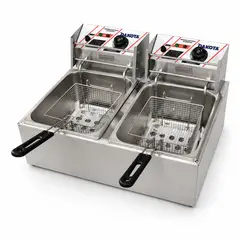 DAKOTA - FREIDORA ELÉCTRICA CON ACEITE AUTOMÁTICA DOBLE POZA 11 LITROS EF-552-2