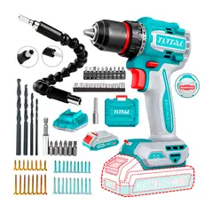 Total Tools - Taladro Atornillador Total 50Nm Brushless + 1 Bat + 68 Accesorios