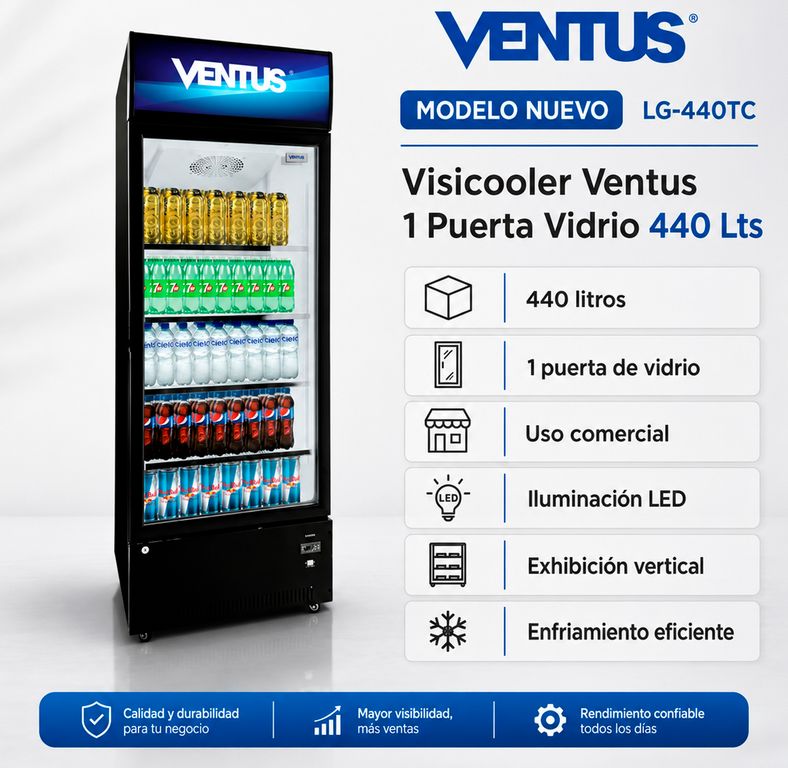 Visicooler 1 Puerta Vidrio 440lts LG-440TC