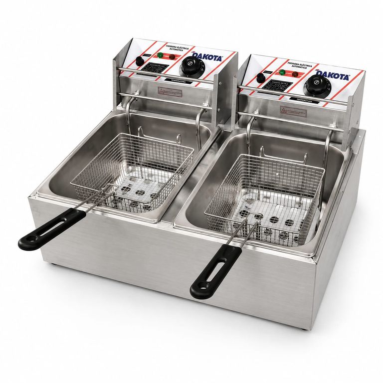 FREIDORA ELÉCTRICA CON ACEITE 11 LITROS AUTOMÁTICA DOBLE POZA EF-552