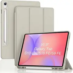 GENERICO - Funda para Samsung Galaxy Tab S8 de 10.9 + Porta Lápiz + Blanco Humo