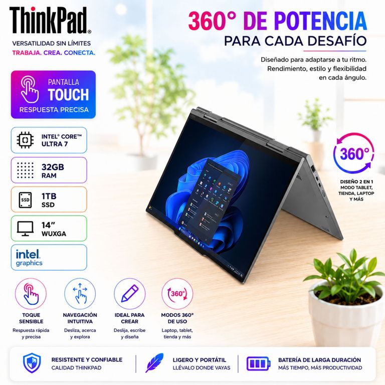 Laptop ThinkPad X1 2-In-1 Gen 10 Aura Edition Intel Core Ultra 7 255U